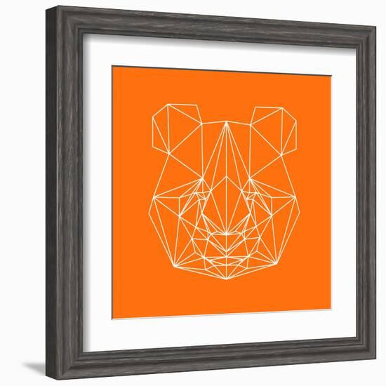 Panda on Orange-Lisa Kroll-Framed Art Print