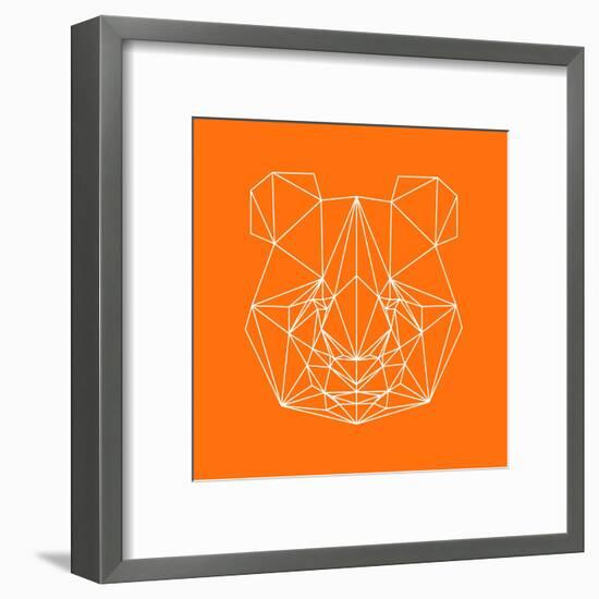 Panda on Orange-Lisa Kroll-Framed Art Print