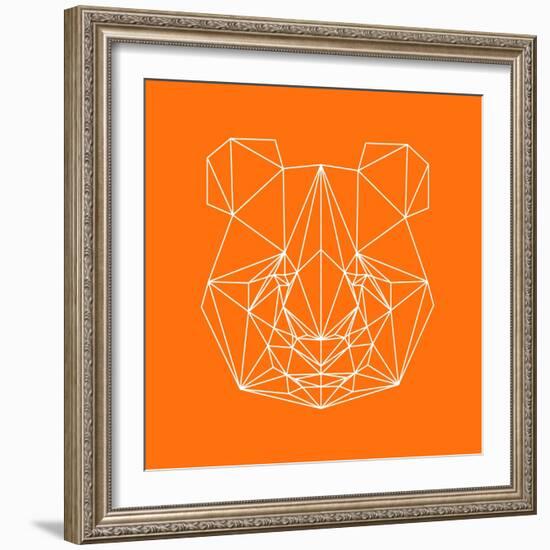 Panda on Orange-Lisa Kroll-Framed Art Print