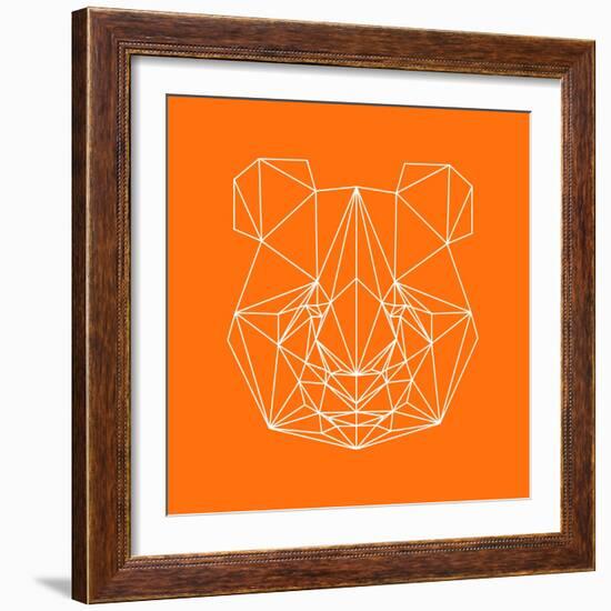 Panda on Orange-Lisa Kroll-Framed Art Print