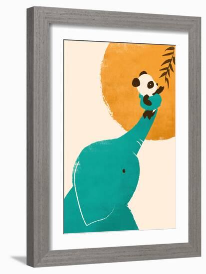 Panda’s Little Helper-Jay Fleck-Framed Art Print