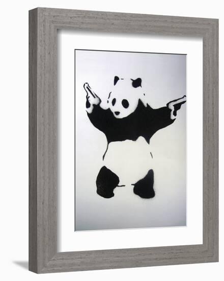 Pandamonium-Banksy-Framed Art Print