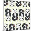 Pandas Pattern.-TashaNatasha-Mounted Art Print