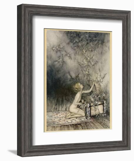 Pandora and Her Box-Arthur Rackham-Framed Photographic Print