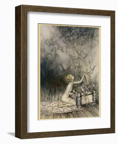 Pandora and Her Box-Arthur Rackham-Framed Photographic Print