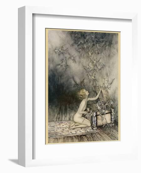 Pandora and Her Box-Arthur Rackham-Framed Photographic Print