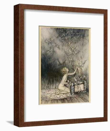 Pandora and Her Box-Arthur Rackham-Framed Photographic Print