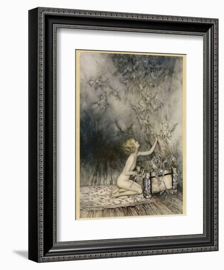 Pandora and Her Box-Arthur Rackham-Framed Photographic Print