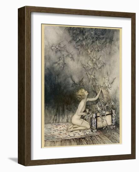 Pandora and Her Box-Arthur Rackham-Framed Photographic Print