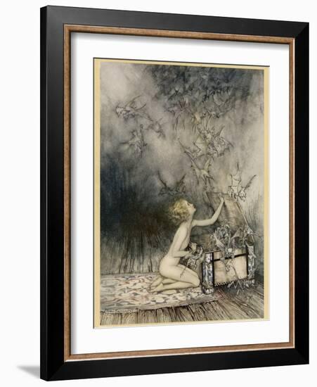 Pandora and Her Box-Arthur Rackham-Framed Photographic Print