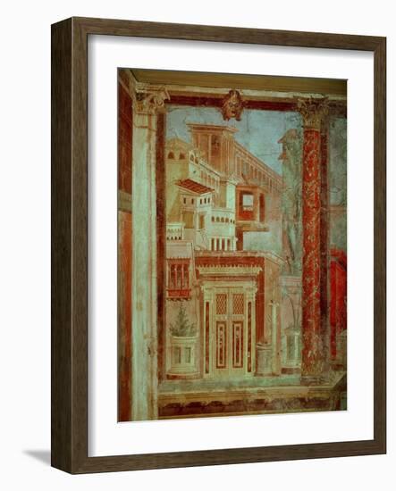 Panel from Cubiculum from the Bedroom of the Villa of P Fannius at Boscoreale, Pompeii, C.50-40 BC-Roman-Framed Giclee Print