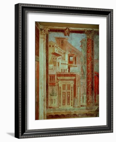 Panel from Cubiculum from the Bedroom of the Villa of P Fannius at Boscoreale, Pompeii, C.50-40 BC-Roman-Framed Giclee Print