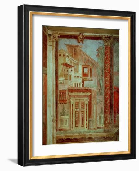 Panel from Cubiculum from the Bedroom of the Villa of P Fannius at Boscoreale, Pompeii, C.50-40 BC-Roman-Framed Giclee Print