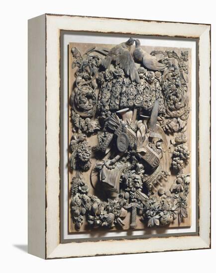 Panel of Cosimo Iii, 1682, by Grinling Gibbons (1648-1721), Wood Carving, Italy-null-Framed Premier Image Canvas