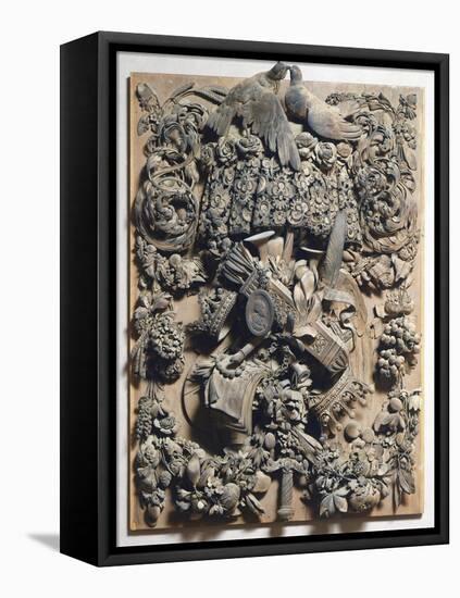 Panel of Cosimo Iii, 1682, by Grinling Gibbons (1648-1721), Wood Carving, Italy-null-Framed Premier Image Canvas