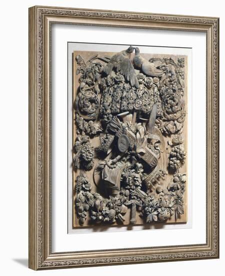 Panel of Cosimo Iii, 1682, by Grinling Gibbons (1648-1721), Wood Carving, Italy-null-Framed Giclee Print