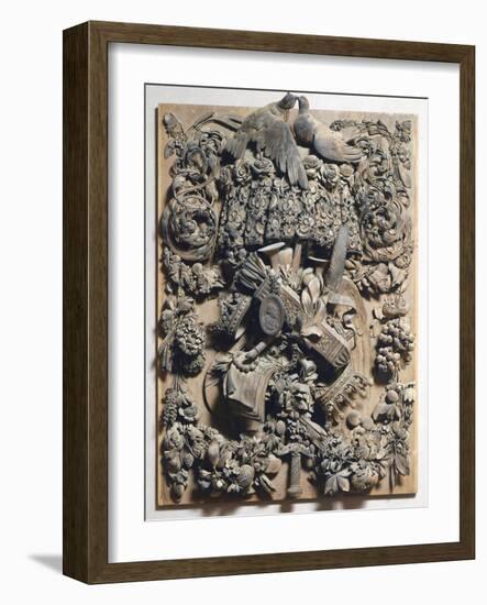 Panel of Cosimo Iii, 1682, by Grinling Gibbons (1648-1721), Wood Carving, Italy-null-Framed Giclee Print