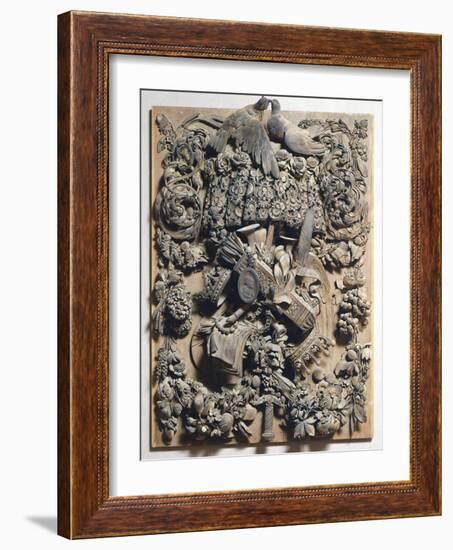 Panel of Cosimo Iii, 1682, by Grinling Gibbons (1648-1721), Wood Carving, Italy-null-Framed Giclee Print