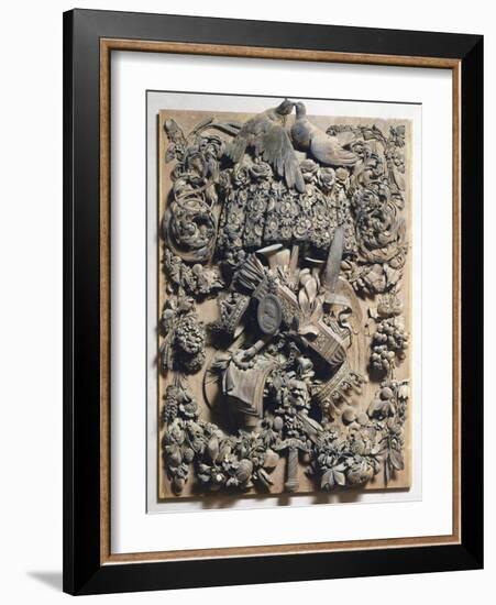 Panel of Cosimo Iii, 1682, by Grinling Gibbons (1648-1721), Wood Carving, Italy-null-Framed Giclee Print