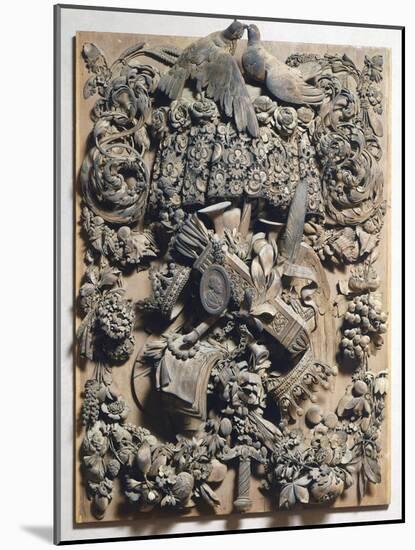 Panel of Cosimo Iii, 1682, by Grinling Gibbons (1648-1721), Wood Carving, Italy-null-Mounted Giclee Print