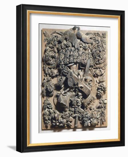 Panel of Cosimo Iii, 1682, by Grinling Gibbons (1648-1721), Wood Carving, Italy-null-Framed Giclee Print