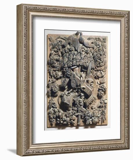 Panel of Cosimo Iii, 1682, by Grinling Gibbons (1648-1721), Wood Carving, Italy-null-Framed Giclee Print