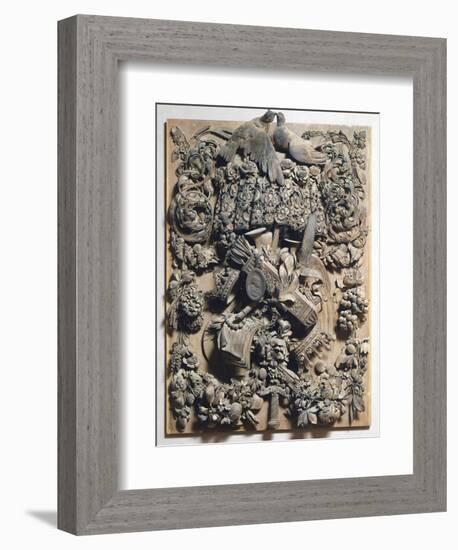 Panel of Cosimo Iii, 1682, by Grinling Gibbons (1648-1721), Wood Carving, Italy-null-Framed Giclee Print