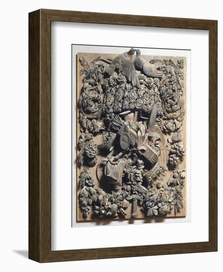 Panel of Cosimo Iii, 1682, by Grinling Gibbons (1648-1721), Wood Carving, Italy-null-Framed Giclee Print