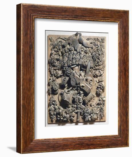 Panel of Cosimo Iii, 1682, by Grinling Gibbons (1648-1721), Wood Carving, Italy-null-Framed Giclee Print