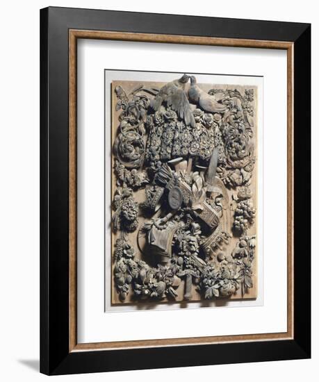 Panel of Cosimo Iii, 1682, by Grinling Gibbons (1648-1721), Wood Carving, Italy-null-Framed Giclee Print