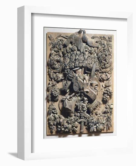 Panel of Cosimo Iii, 1682, by Grinling Gibbons (1648-1721), Wood Carving, Italy-null-Framed Giclee Print