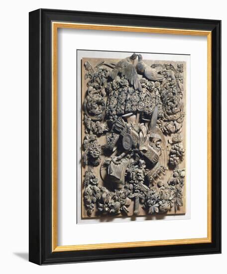 Panel of Cosimo Iii, 1682, by Grinling Gibbons (1648-1721), Wood Carving, Italy-null-Framed Giclee Print