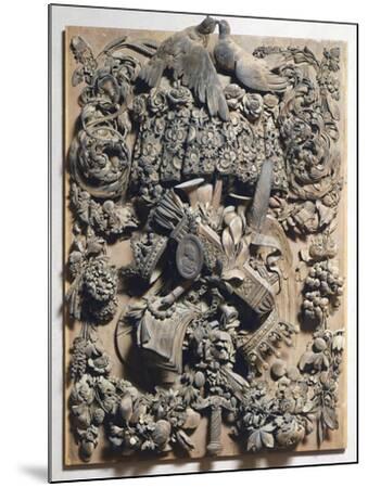Italiy Gobelins【美術品】額装 Panel of Cosimo Iii, 1682, by Grinling Gibbons (1648-1721), Wood