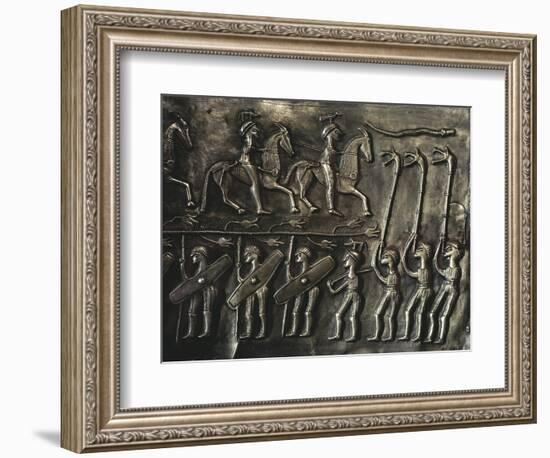 Panel of the Gundestrup cauldron, 2nd or 1st century BC-Werner Forman-Framed Giclee Print