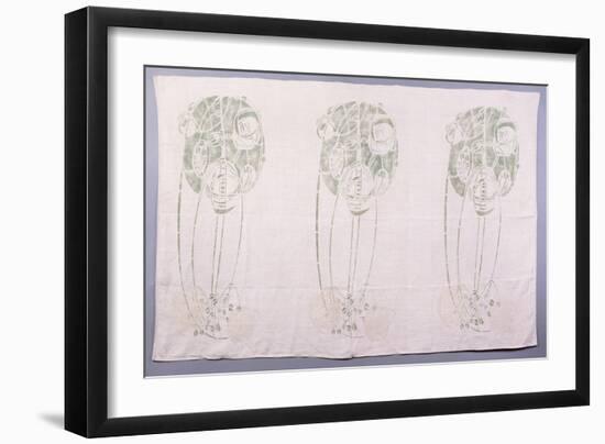 Panel of Three Stylised Rose Motifs in Green and Cream, for One Back of a Corner Settle-Charles Rennie Mackintosh-Framed Giclee Print