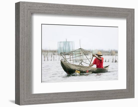 Pangalanes Lakes canal system, fishing nets, Tamatave, eastern area, Madagascar, Africa-Christian Kober-Framed Photographic Print