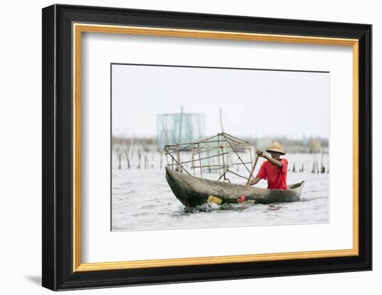 Pangalanes Lakes canal system, fishing nets, Tamatave, eastern area, Madagascar, Africa-Christian Kober-Framed Photographic Print