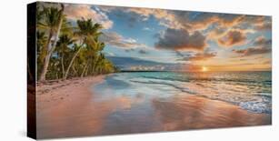 Beach in Maui, Hawaii, at sunset-Pangea Images-Stretched Canvas