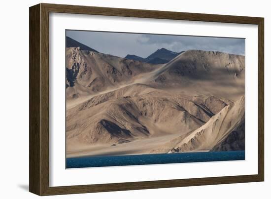 Pangong lake, 4350m high and 134 km long, extends from India to Tibet, Ladakh, India-Alex Treadway-Framed Photographic Print