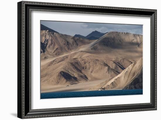 Pangong lake, 4350m high and 134 km long, extends from India to Tibet, Ladakh, India-Alex Treadway-Framed Photographic Print