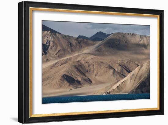 Pangong lake, 4350m high and 134 km long, extends from India to Tibet, Ladakh, India-Alex Treadway-Framed Photographic Print