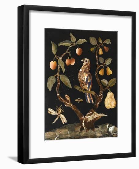 Panneau : Fruits et oiseaux-null-Framed Giclee Print