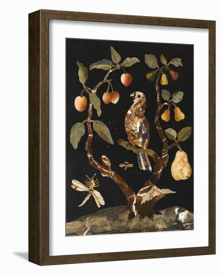 Panneau : Fruits et oiseaux-null-Framed Giclee Print