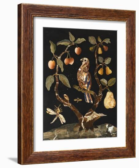 Panneau : Fruits et oiseaux-null-Framed Giclee Print