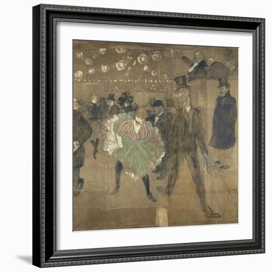 Panneau pour la baraque de la Goulue, à la Foire du Trône à Paris-Henri de Toulouse-Lautrec-Framed Giclee Print