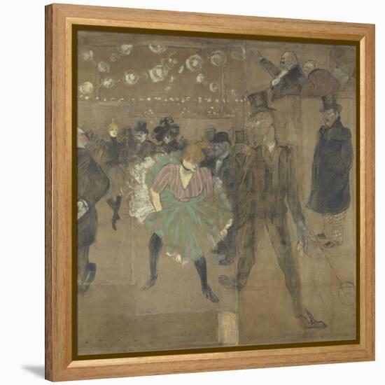 Panneau pour la baraque de la Goulue, à la Foire du Trône à Paris-Henri de Toulouse-Lautrec-Framed Premier Image Canvas