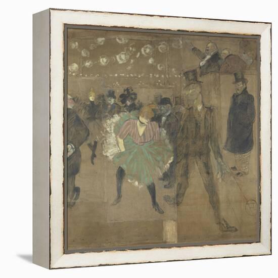 Panneau pour la baraque de la Goulue, à la Foire du Trône à Paris-Henri de Toulouse-Lautrec-Framed Premier Image Canvas