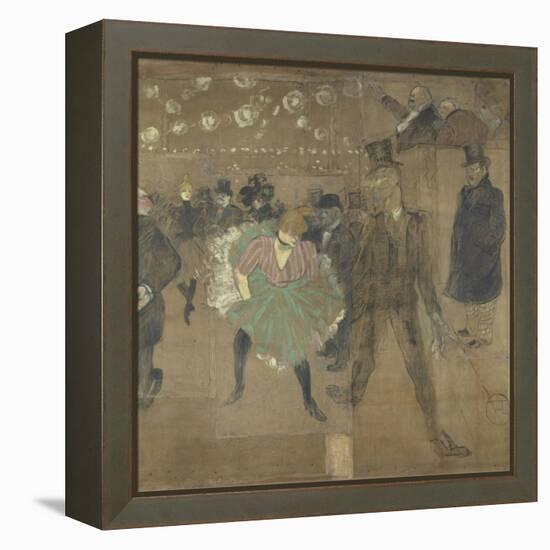 Panneau pour la baraque de la Goulue, à la Foire du Trône à Paris-Henri de Toulouse-Lautrec-Framed Premier Image Canvas