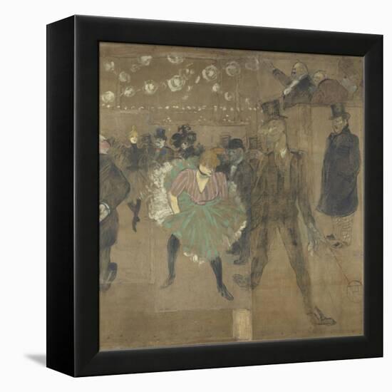 Panneau pour la baraque de la Goulue, à la Foire du Trône à Paris-Henri de Toulouse-Lautrec-Framed Premier Image Canvas