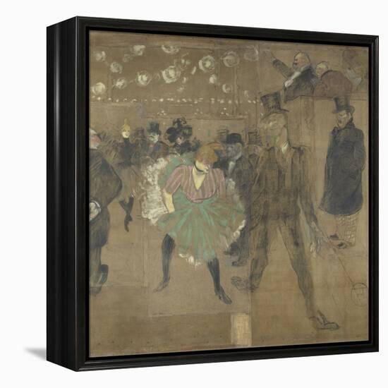 Panneau pour la baraque de la Goulue, à la Foire du Trône à Paris-Henri de Toulouse-Lautrec-Framed Premier Image Canvas